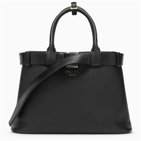 Borsa Prada Buckle Small In Pelle Con Cintura Nero 